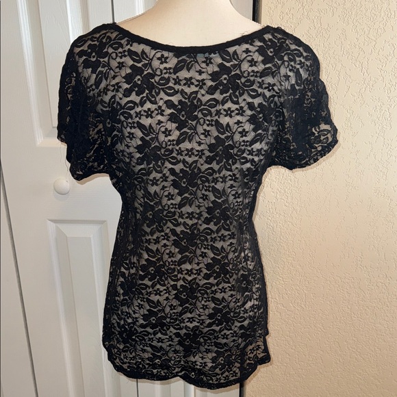 Maurices Black Lace Floral Blouse - Picture 3 of 3